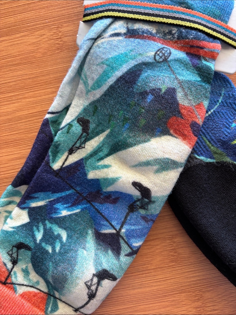 Smartwool Women’s Ski Crew Socks Blue, Teal & Orange, Targeted Cushion - Picture 3 of 5